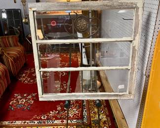 Antique 3-Pane Window with original inside ropes