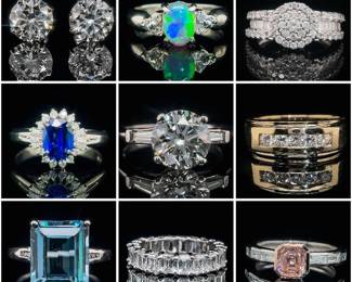 Karats Fine Jewelry Auction Ring Earrings Pendants Necklaces Estate Kbid Sale Engagement