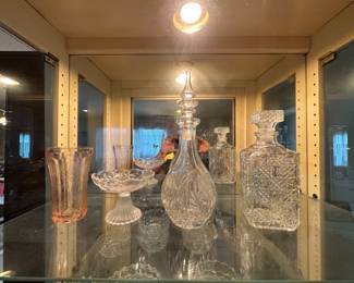 Vintage crystal decanters, great holiday gifts