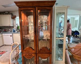 Lighted curio cabinet, excellent condition. In case you were wondering where you were going to keep your new stemware 😉