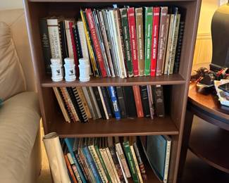 Book shelf and lots of books