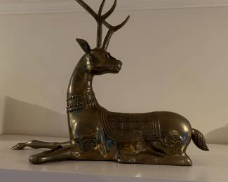 Large brass reindeer