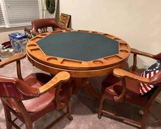 Game table, 3 chairs 