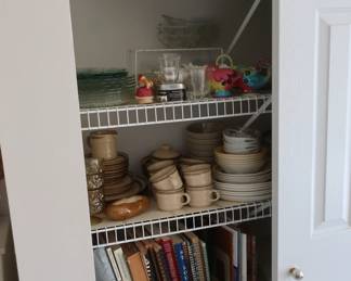 dishes, kitchen  items,   cook books,  dishes
