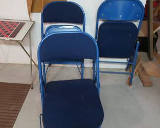 3 folding  heavy duty chairs