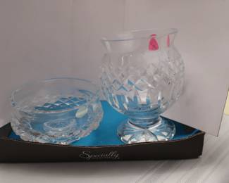  Waterford  crystal  bowl  and  vase