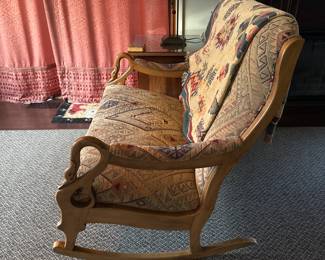 ANTIQUE#GOOSENECK#ROCKING#LOVESEAT#SOUTHWEST STYLE UPHOLSTERY