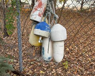 APPROXIMATELY 40-50 BUOYS ALL DIFFERENT STYLES FROM TRAVELS AROUND THE EAST COAST