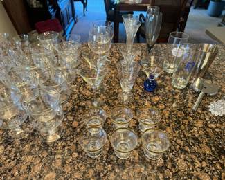 Lots and lots and lots and lots and lots of wine glasses - did you hear me? LOTS - there I just yelled——PS  more pictures of kitchen items coming 