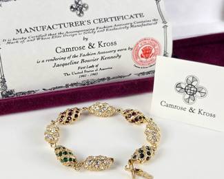 Lot #SB 315 - Lovely Replica of Jacqueline Kennedy's Easter Bracelet Made by Camrose & Kross -Multi Colored Stones In Gold Tone 