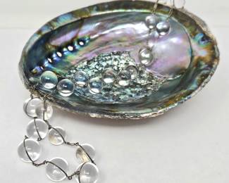 RARE Antique "Pools of Light" Necklace w/ Water Clear Rock Quartz Orbs - Undrilled - Slightly Graduated 26 Beads