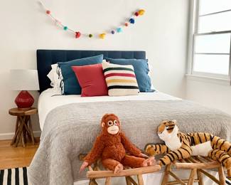 For sale - rugs, bedding, bed frames, mattresses (new), accent tables, lamps, pillows, accessories, stuffies