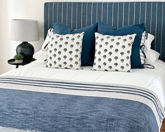 For sale - headboards, bed frames, mattresses (new), side tables, lamps, pillows, blankets