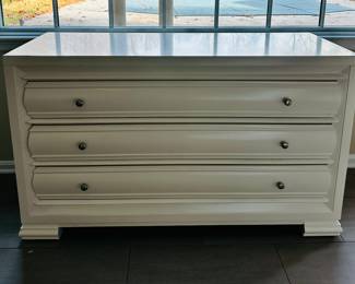 Bernhardt three-drawer white lacquer dresser.  53 " L x 20 " W x 32" H.  