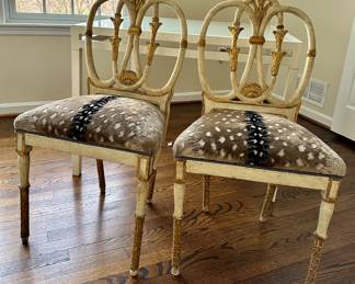 Nancy Corzine Chairs with custom upholstered seats