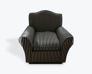 Custom upholstered rolled arm club chair (2 available)