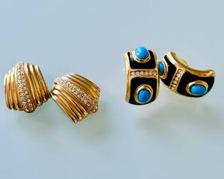 Vintage Christian Dior earrings (L, clips and R, pierced)