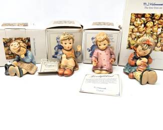 Set of Four Goebel Hummel Figurines #213, #285, #482, #432 - Germany and W. Germany - One "First Issue"