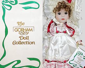 Gorham Limited Edition Christmas Bisque Porcelain Doll- 1989 Holly by Susan Stone Aikin- New