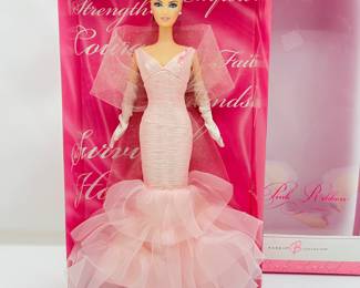 Stunning Pink Ribbon Barbie Collectable Doll- Made in Partnership with Susan G Komen Breast Cancer Foundation- #J0932