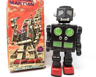 Vintage Retro Horikawa Attacking Martian Tin Robot - Battery Operated - Japan 1950s in Original Box