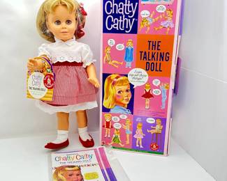Mattel Blonde Chatty Cathy- The Talking Doll-1999 Reproduction, Blue Eyes & Red Dress- In Original Box