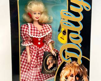 1996 Limited Edition Dolly Parton Collectors Series Doll - Wearing an Adorable Red & White Plaid Dress