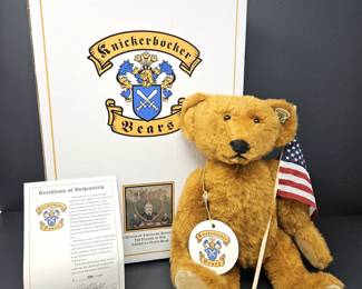 Limited Edition Knickerbocker Teddy Bear "Mitchom" 12" - Only 2000 Made - Tribute To Theodore Roosevelt w/ COA