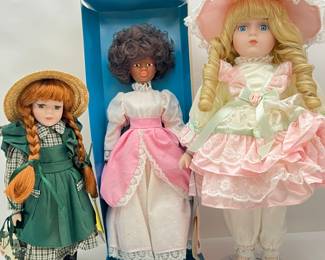 Lot of 3 Beautiful Collectable Dolls- "Chrissie" From Design Debut- "Crystal" from Tanline- "Anne of Green Gables