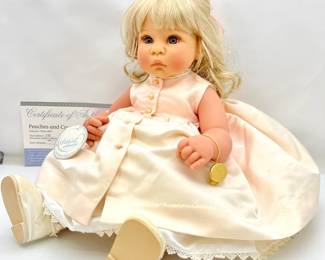Lee Middleton Doll "PEACHES AND CREAM" By Reva Schick Limited Edition with C.O.A.