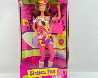 Sixties Fun Special Edition Barbie Wearing 60's Style Mini Dress and Matching Cool Cap #17693