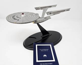 Star Trek Franklin Mint U.S.S Enterprise NCC-1701-A (Pewter) With Stand - In Original Box - Unused