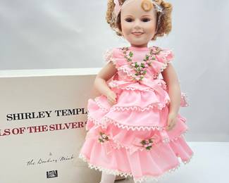 Vintage 1986 Porcelain Shirley Temple "Littlest Rebel" 14" Doll by Danbury Mint- Called Dolls of the Silver Screen