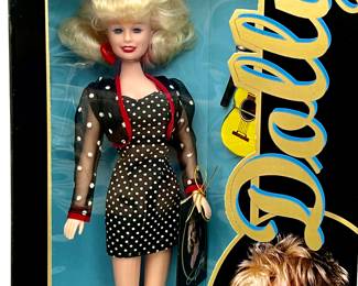 1996 Limited Edition Dolly Parton Collectors Series Doll - Wearing A Cute Poka-Dot Black & White Mini Dress