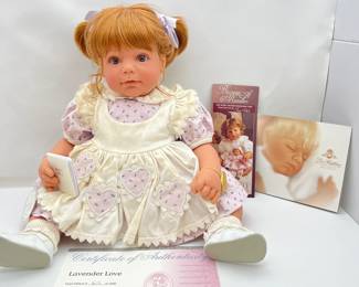 Lee Middleton Baby Doll "Lavender Love" Limited Edition by Reva Schick with C.O.A.