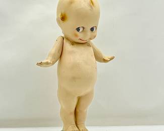 RARE 1915 Antique 12" Composition KEWPIE Doll by Rose O'Neill on Blue Base