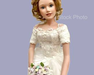 New 1998 “The Cherished Bride" First in Series Porcelain Doll by Adrienne Brown Ashton Drake Galleries