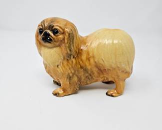 Vintage "The Mortens Studio" Solid Pekingese Dog figurine 5.5"L x 4.5"H