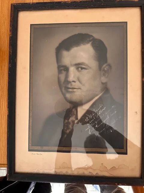 1930 WORLD CHAMPION JIMMY BRADDOCK AUTOGRAPH TO MIKE JACOBS PROMOTER