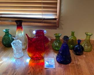 assorted Blenko Glassware