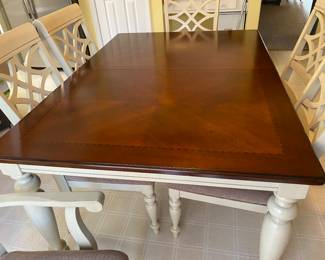 Table and six chairs with leaves
