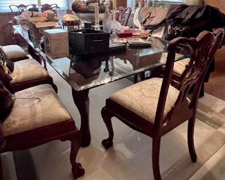 GLASS TOP DINING TABLE & CHAIRS