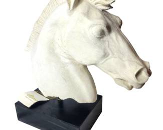 Horse Bust Cast Ceramic Sculpture
