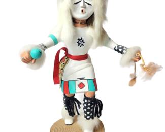 White Buffalo Swallow Signed Kachina 14"