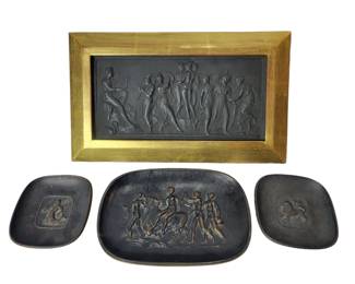 Antique Bronze Relief Plaques Etc