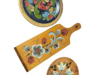 Vintage Signed Scandinavian Rosemaling