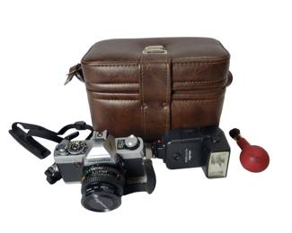 Minolta XG 1 Camera, Flash, Case