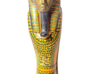 Vintage Egyptian Wood Sarcophagus