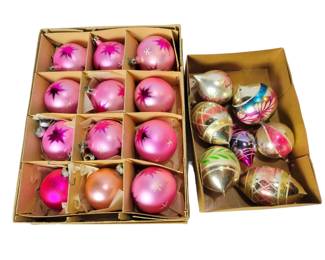 Antique Pink Glass Ornaments Etc