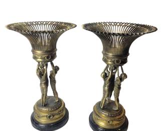Early 20th Cen French Empire Bronze Centerpieces